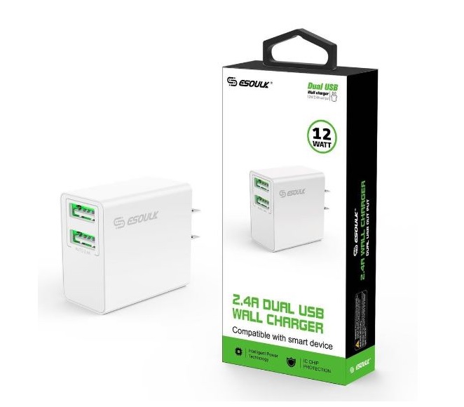 HOME ADAPTER DUAL USB ESOULK WHITE