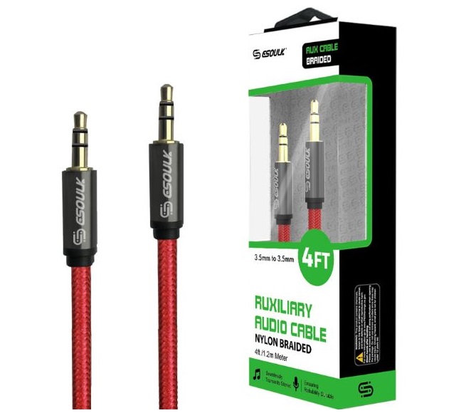 AUXILIARY CABLE 4FT ESOULK RED