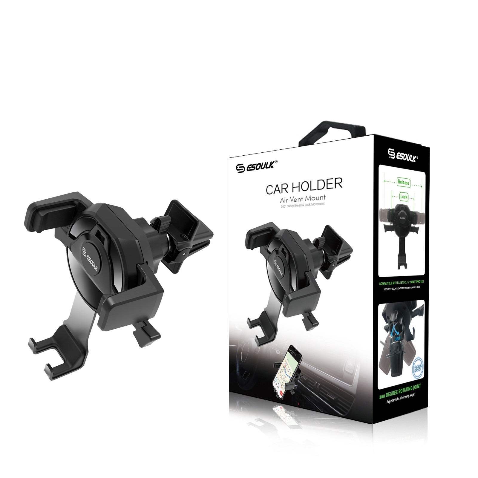 Esoulk One Touch Air Vent Car Mount Phone Holder